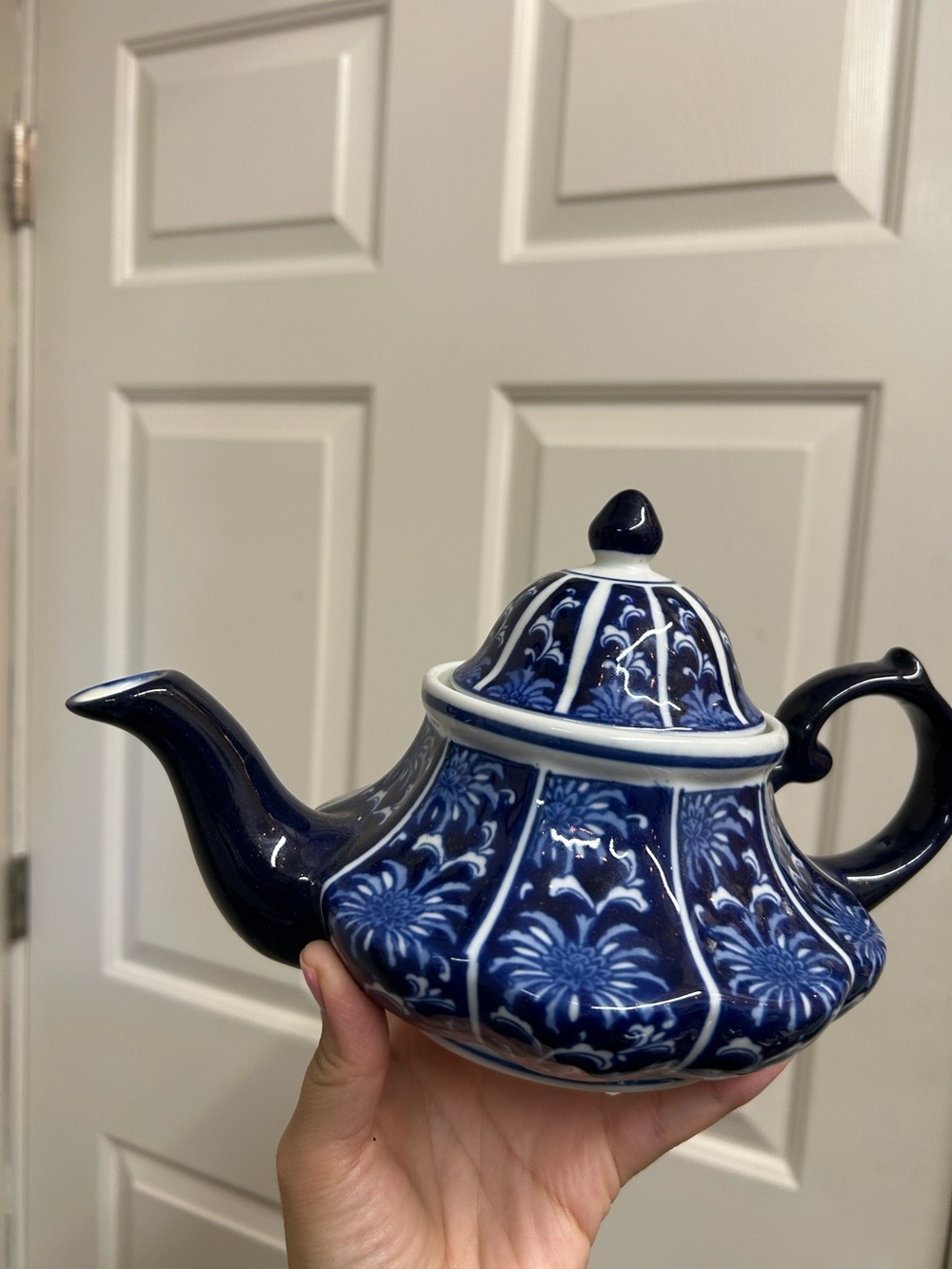 Bombay Blue and White Floral Ceramic Teapot